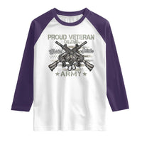 Proud Veteran Of The United States Army Raglan Shirt USA Flag Camouflage - Wonder Print Shop