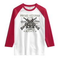 Proud Veteran Of The United States Army Raglan Shirt USA Flag Camouflage - Wonder Print Shop