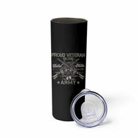 Proud Veteran Of The United States Army Skinny Tumbler USA Flag Camouflage - Wonder Print Shop