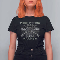 Proud Veteran Of The United States Army T Shirt For Women USA Flag Camouflage - Wonder Print Shop