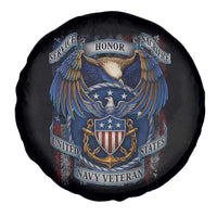 US Navy Veteran Service Honor Sacrifice Spare Tire Cover Vintage Bald Eagle American Flag Anchor - Wonder Print Shop