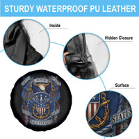 US Navy Veteran Service Honor Sacrifice Spare Tire Cover Vintage Bald Eagle American Flag Anchor - Wonder Print Shop