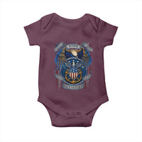 US Navy Veteran Service Honor Sacrifice Baby Onesie Vintage Bald Eagle American Flag Anchor - Wonder Print Shop