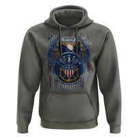 US Navy Veteran Service Honor Sacrifice Hoodie Vintage Bald Eagle American Flag Anchor - Wonder Print Shop