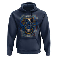 US Navy Veteran Service Honor Sacrifice Hoodie Vintage Bald Eagle American Flag Anchor - Wonder Print Shop