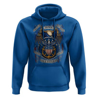 US Navy Veteran Service Honor Sacrifice Hoodie Vintage Bald Eagle American Flag Anchor - Wonder Print Shop