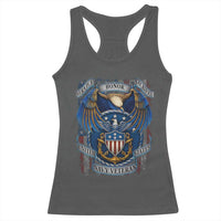 US Navy Veteran Service Honor Sacrifice Racerback Tank Top Vintage Bald Eagle American Flag Anchor - Wonder Print Shop
