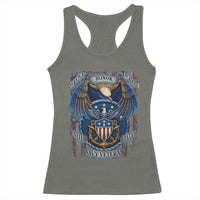 US Navy Veteran Service Honor Sacrifice Racerback Tank Top Vintage Bald Eagle American Flag Anchor - Wonder Print Shop
