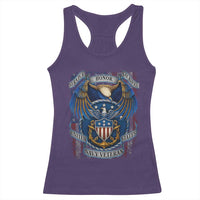 US Navy Veteran Service Honor Sacrifice Racerback Tank Top Vintage Bald Eagle American Flag Anchor - Wonder Print Shop