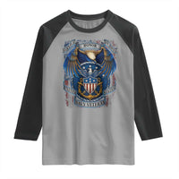 US Navy Veteran Service Honor Sacrifice Raglan Shirt Vintage Bald Eagle American Flag Anchor - Wonder Print Shop