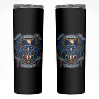US Navy Veteran Service Honor Sacrifice Skinny Tumbler Vintage Bald Eagle American Flag Anchor - Wonder Print Shop