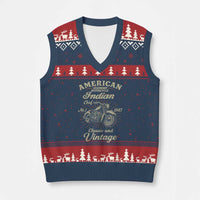 American Legendary Motorcycle Indian Chief V-Neck Knit Sweater Vest Classic And Vintage Bikers Club - Wonder Print Shop