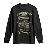 American Legendary Motorcycle Indian Chief Long Sleeve Shirt Classic And Vintage Bikers Club - Wonder Print Shop