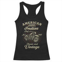 American Legendary Motorcycle Indian Chief Racerback Tank Top Classic And Vintage Bikers Club - Wonder Print Shop