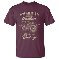 American Legendary Motorcycle Indian Chief T Shirt Classic And Vintage Bikers Club - Wonder Print Shop