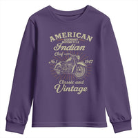 American Legendary Motorcycle Indian Chief Youth Sweatshirt Classic And Vintage Bikers Club - Wonder Print Shop