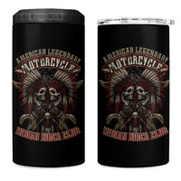 American Legendary Motorcycle Indian Biker Club 4 in 1 Can Cooler Tumbler Vintage Native American Skull Chief - Wonder Print Shop