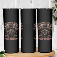 American Legendary Motorcycle Indian Biker Club Skinny Tumbler Vintage Native American Skull Chief - Wonder Print Shop
