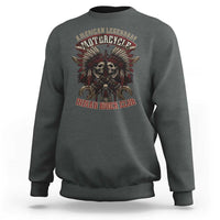American Legendary Motorcycle Indian Biker Club Sweatshirt Vintage Native American Skull Chief - Wonder Print Shop