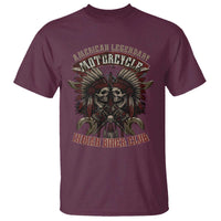 American Legendary Motorcycle Indian Biker Club T Shirt Vintage Native American Skull Chief - Wonder Print Shop
