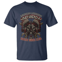 American Legendary Motorcycle Indian Biker Club T Shirt Vintage Native American Skull Chief - Wonder Print Shop