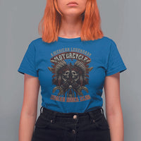 American Legendary Motorcycle Indian Biker Club T Shirt For Women Vintage Native American Skull Chief - Wonder Print Shop