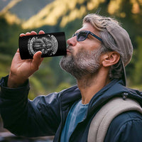 Never Underestimate An Old Man Who Has Native Blood And Motorcycle 4 in 1 Can Cooler Tumbler Native American Biker - Wonder Print Shop