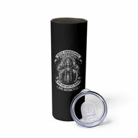 Never Underestimate An Old Man Who Has Native Blood And Motorcycle Skinny Tumbler Native American Biker - Wonder Print Shop