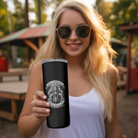 Never Underestimate An Old Man Who Has Native Blood And Motorcycle Skinny Tumbler Native American Biker - Wonder Print Shop