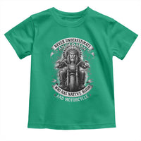 Never Underestimate An Old Man Who Has Native Blood And Motorcycle Toddler T Shirt Native American Biker - Wonder Print Shop