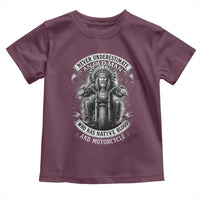 Never Underestimate An Old Man Who Has Native Blood And Motorcycle Toddler T Shirt Native American Biker - Wonder Print Shop