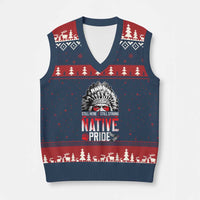 Still Here Still Strong Native Pride V-Neck Knit Sweater Vest Native American Feather - Wonder Print Shop
