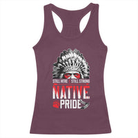 Still Here Still Strong Native Pride Racerback Tank Top Native American Feather - Wonder Print Shop
