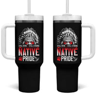 Still Here Still Strong Native Pride Tumbler With Handle Native American Feather - Wonder Print Shop