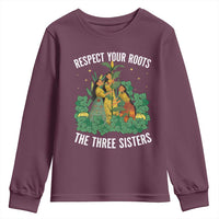 Three Sisters Respect Your Roots Youth Sweatshirt Native American Heritage History Month - Wonder Print Shop