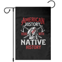 American History Begins With Native History Garden Flag Native American Indigenous Indian Warrior - Wonder Print Shop