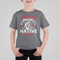 American History Begins With Native History T Shirt For Kid Native American Indigenous Indian Warrior - Wonder Print Shop