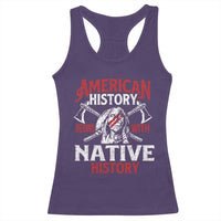 American History Begins With Native History Racerback Tank Top Native American Indigenous Indian Warrior - Wonder Print Shop