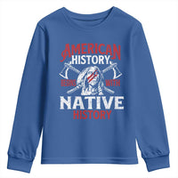 American History Begins With Native History Youth Sweatshirt Native American Indigenous Indian Warrior - Wonder Print Shop
