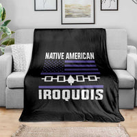 Native American Iroquois Throw Blanket Haudenosaunee Nation Vintage USA Flag - Wonder Print Shop