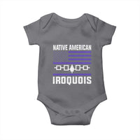 Native American Iroquois Baby Onesie Haudenosaunee Nation Vintage USA Flag - Wonder Print Shop