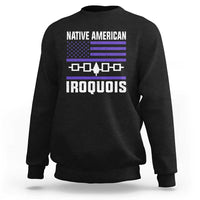 Native American Iroquois Sweatshirt Haudenosaunee Nation Vintage USA Flag - Wonder Print Shop