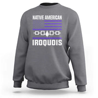 Native American Iroquois Sweatshirt Haudenosaunee Nation Vintage USA Flag - Wonder Print Shop