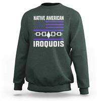 Native American Iroquois Sweatshirt Haudenosaunee Nation Vintage USA Flag - Wonder Print Shop