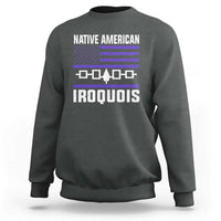 Native American Iroquois Sweatshirt Haudenosaunee Nation Vintage USA Flag - Wonder Print Shop