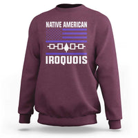 Native American Iroquois Sweatshirt Haudenosaunee Nation Vintage USA Flag - Wonder Print Shop