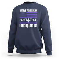 Native American Iroquois Sweatshirt Haudenosaunee Nation Vintage USA Flag - Wonder Print Shop
