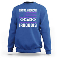 Native American Iroquois Sweatshirt Haudenosaunee Nation Vintage USA Flag - Wonder Print Shop