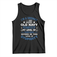 I Am A Grumpy Old Navy Veteran My Level Of Sarcasm Depends On Your Level Of Stupidity Tank Top - Wonder Print Shop