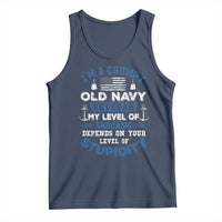 I Am A Grumpy Old Navy Veteran My Level Of Sarcasm Depends On Your Level Of Stupidity Tank Top - Wonder Print Shop